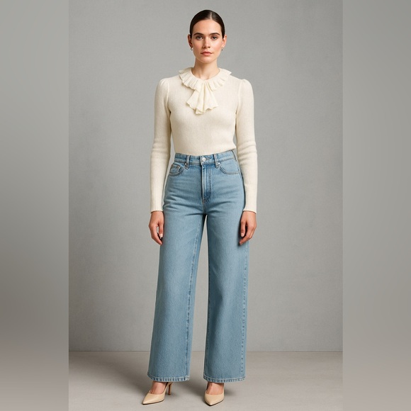 Vintage Victorian Style Sweater in Ivory - Picture 7 of 7